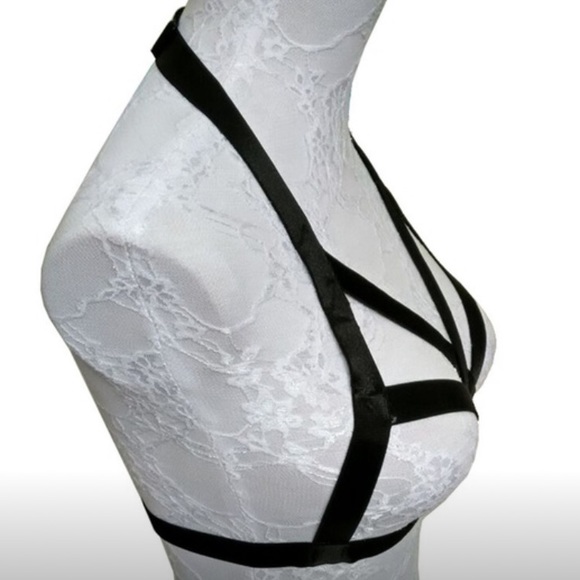 New! Black Cage Harness Bra - Picture 3 of 4